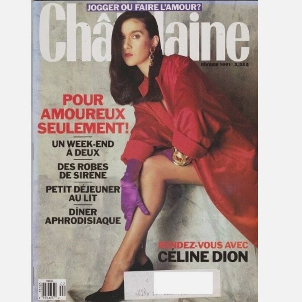 CELINE DION Chatelaine magazine Fevrier 1991 Janette Bertrand PARIS Fashion show